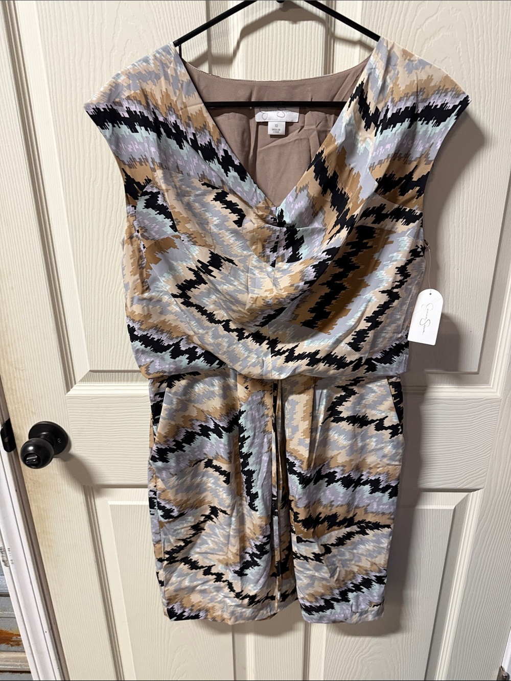 Jessica Simpson Multicolor Abstract Zigzag Mini Dress